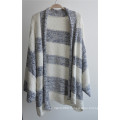 Cotton Acrylic Ladies Sweater Striped Cardigan